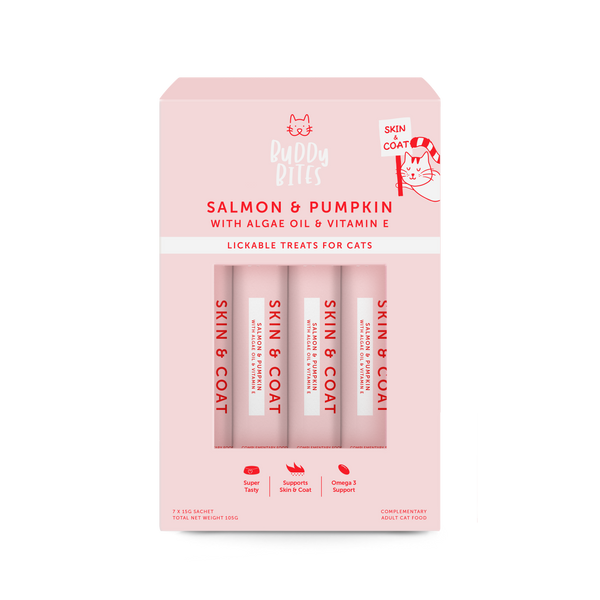 Cat Lickable Treats - Skin & Coat - Salmon with Pumpkin 15gx7