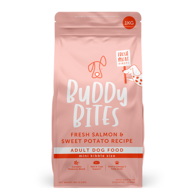 Buddy Bites Adult Mini Salmon Dry Dog Food
