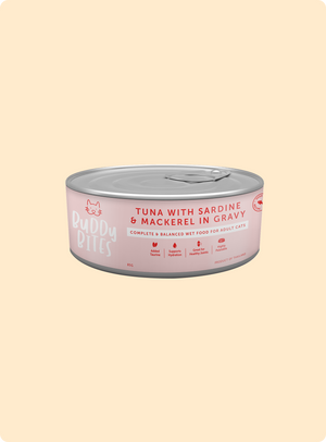 吞拿魚沙甸魚鯖魚湯汁主食罐 - 85g